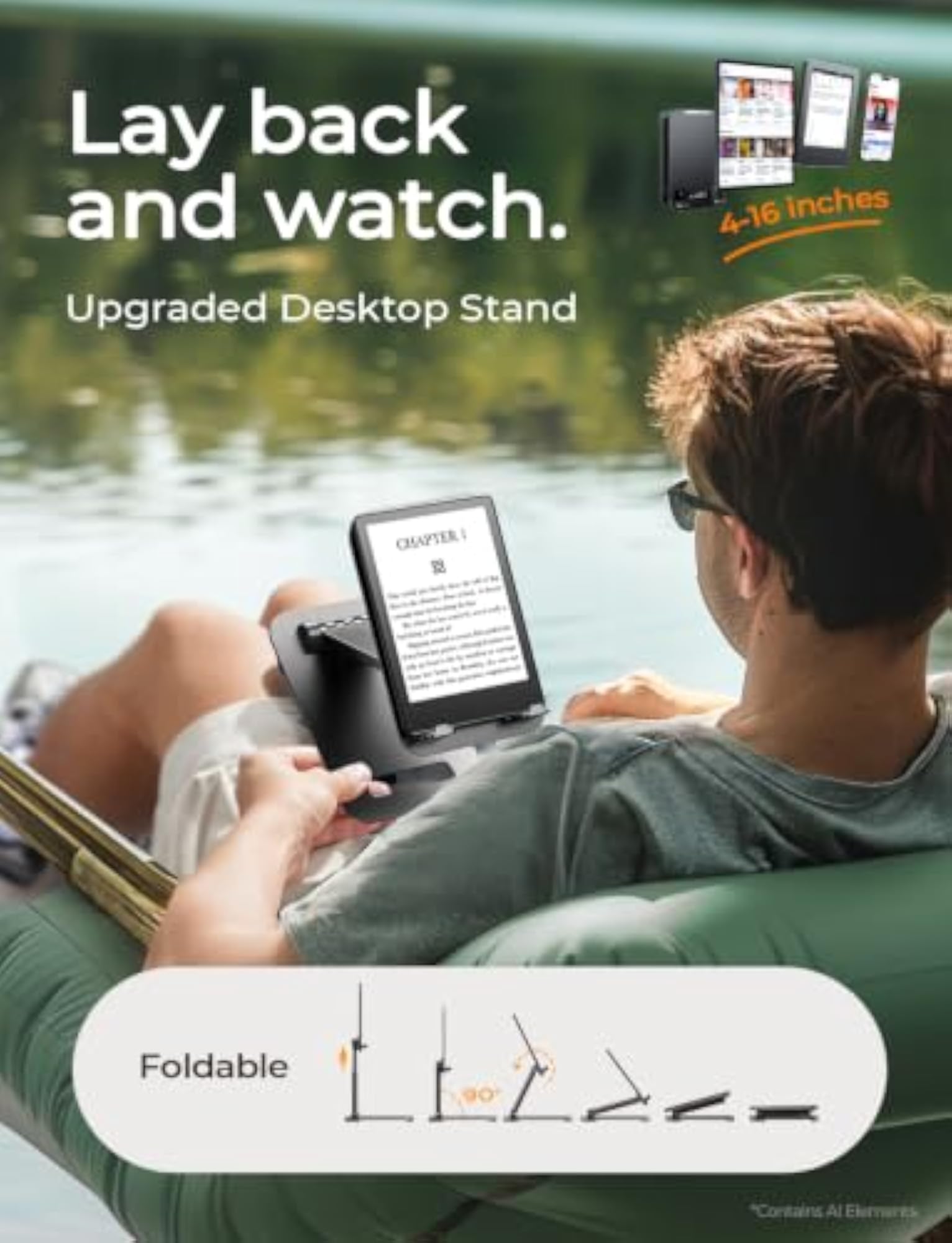 Adjustable iPad Stand for Desk - Portable Monitor Holder